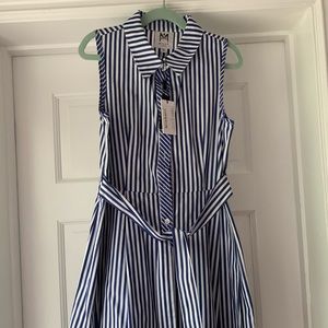 Milly Minis size 12 navy white shirt dress. New!